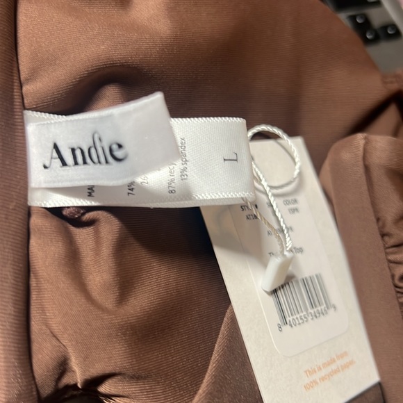 NWT Andie Swim The Scala Top Flat in Espresso Brown Size Large L NEW - Picture 9 of 11